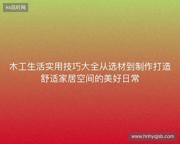 木工生活实用技巧大全从选材到制作打造舒适家居空间的美好日常